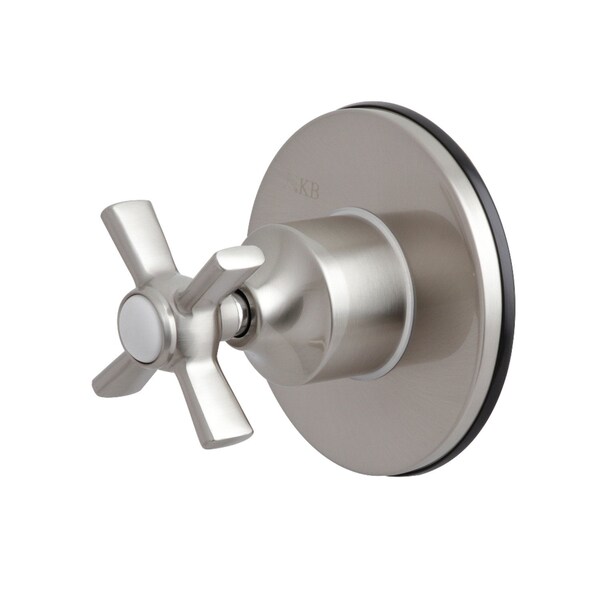 KS3038ZX Three-Way Diverter Valve W/ Sgl-Handle & Round Plate, Nickel